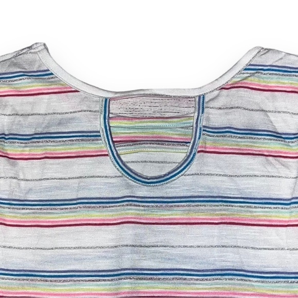 So Girls Rainbow Cage Back Tie Front Long Sleeve Tee Size Large - Picture 4 of 5